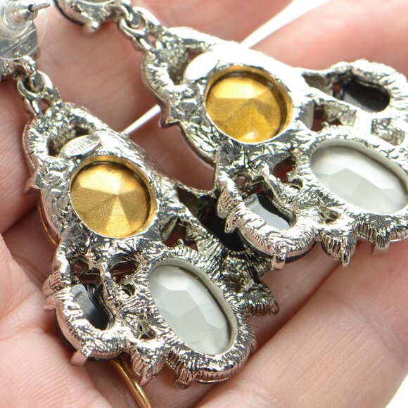 Vintage Oscar de la Renta Crystal Drop Earrings